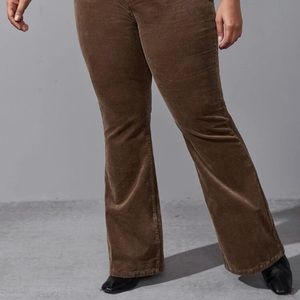 Brown high rise flare leg pants